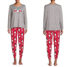 Secret Treasures Women's Soft Lounge Pajama Pants  Long Sleeves Set Gnome, M