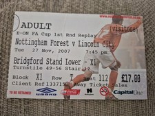 Nottingham Forest V Lincoln City Fa Cup Football Matchday Ticket 2007/08