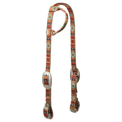 35300-01 Weaver Leather Patterned Polyester Sliding One Ear Headstall NEW