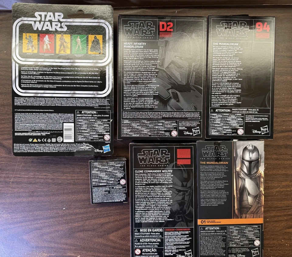 Lot of 6 MIB Star Wars Boba Fett, Child, Mando 1, Mando 2, Heavy, Wolffe - Image 2 of 2