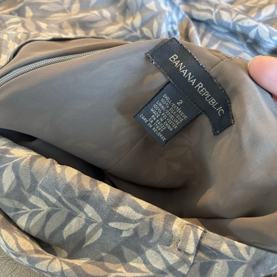 Banana Republic Womens Silk Midi Skirt Sz 2 Forest Fairy Boho Cottage *NO BELT - Image 3 of 4