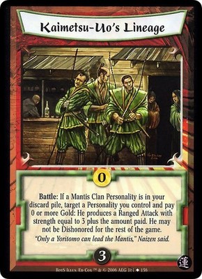 Kaimetsu-Uo's Lineage - Rise of the Shogun - Legend of the Five Rings CCG
