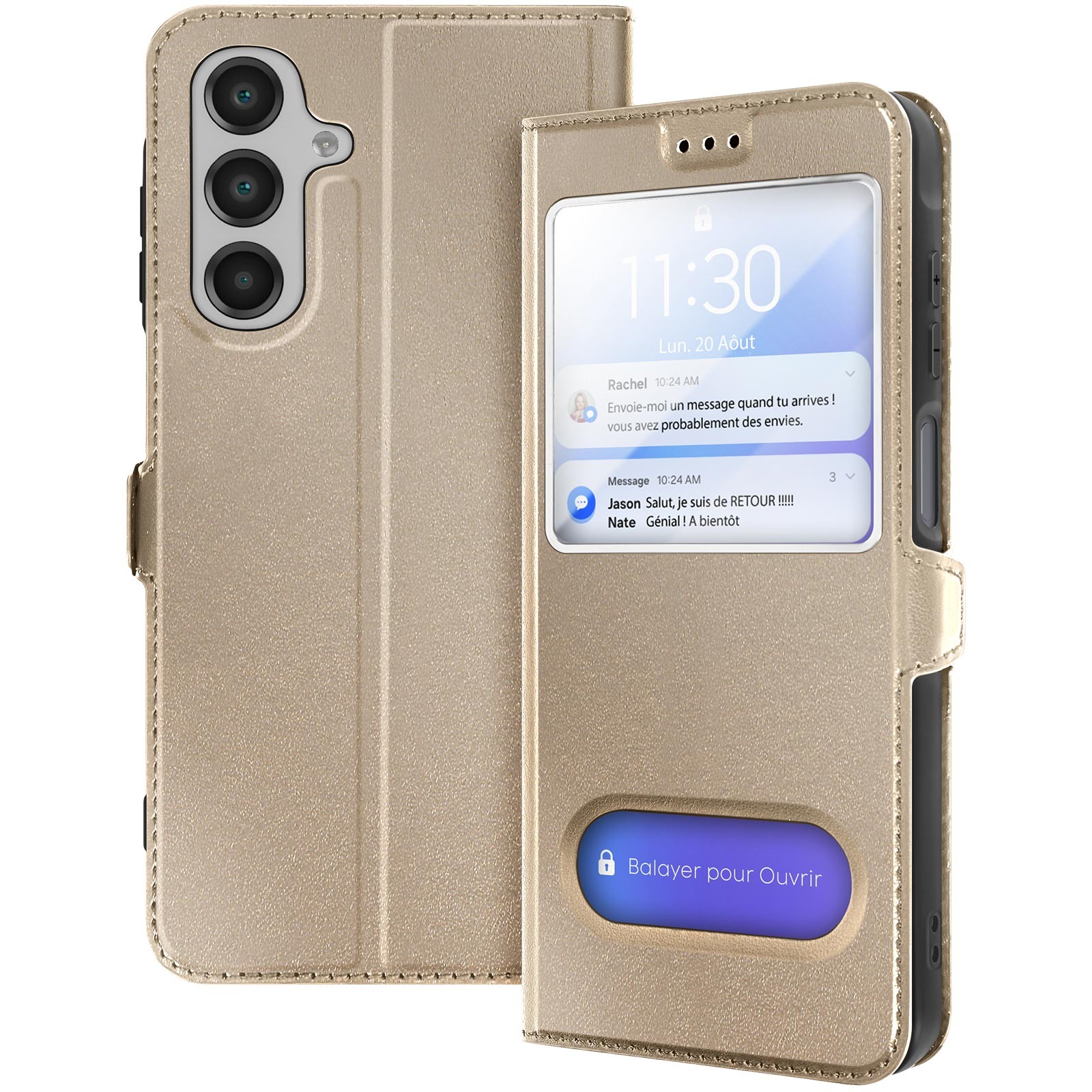 Étui Or Galaxy A16 Avizar Idéal pour Appels et Vidéos en Voyage