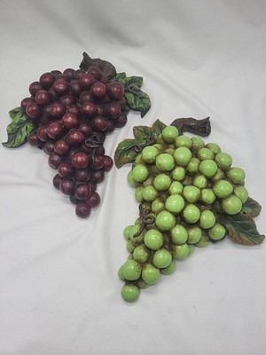 Grape Clusters W/Leaves Wall Hangings - Vintage - Touch Of Class - 3D - Nice!!