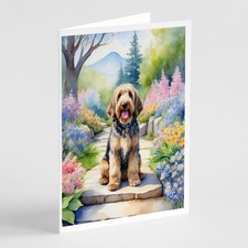 Caroline's Treasures Otterhound Spring Path Greeting Cards Pack of 8