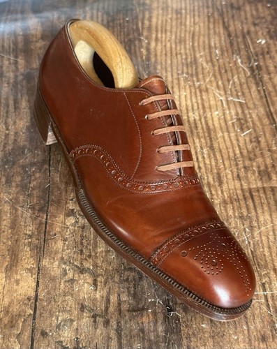 ~George Cleverley~Bespoke Semi brogues UK8 JPN27 US9 Handmade Cork St London - Foto 4 di 7