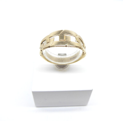 9 kt Gold Ring Kette Gliederband gepunzt 2,1 Gramm 9 mm Größe R mit Geschenkbox