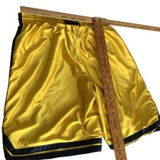 L/XL Vtg Play On Nike Basketball Athletic Reversible Shorts Bright Yellow Blue