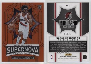 2023 Obsidian Supernova Electric Etch Orange Flood /75 Scoot Henderson Rookie RC