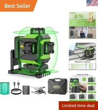 4x360° Green Laser Level 704CG: Self-Leveling & Rechargeable with 16 Laser Lines