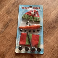 Build A Snowman Kit - Hat, Scarf, Carrot Nose, Button, Eyes and Mouth- Snow Toy