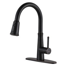 Kitchen Faucet, 304 Stainless Steel, Oiled Rubbed Bronze, High Arc, 360 Swive...