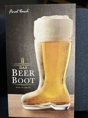 Final Touch Das Beer Boot  1 Liter Large German Drinking Game Glass In Box