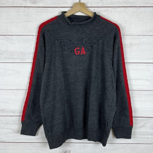 Armani Collezioni, Vintage 90s Giorgio Armani Le Collezioni Wool Blend Sweater Mens Medium Gray