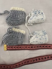 Lot 2 Paires De Petits Chaussons Pour Poupon Poupée SNF Petitcollin Jumeau