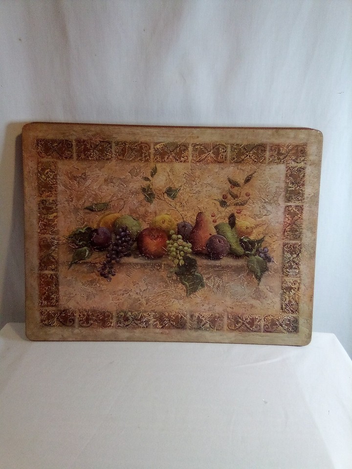 Lot of 6 Vintage Pimpernel Cork Backed Placemats Tuscan Fruit Motif