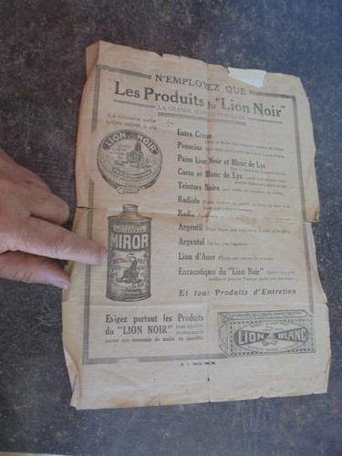 Feuillet pub Histoire Marius Astronome de l'Ancienne Boite du Cirage Lion Noir - Imagen 2 de 2