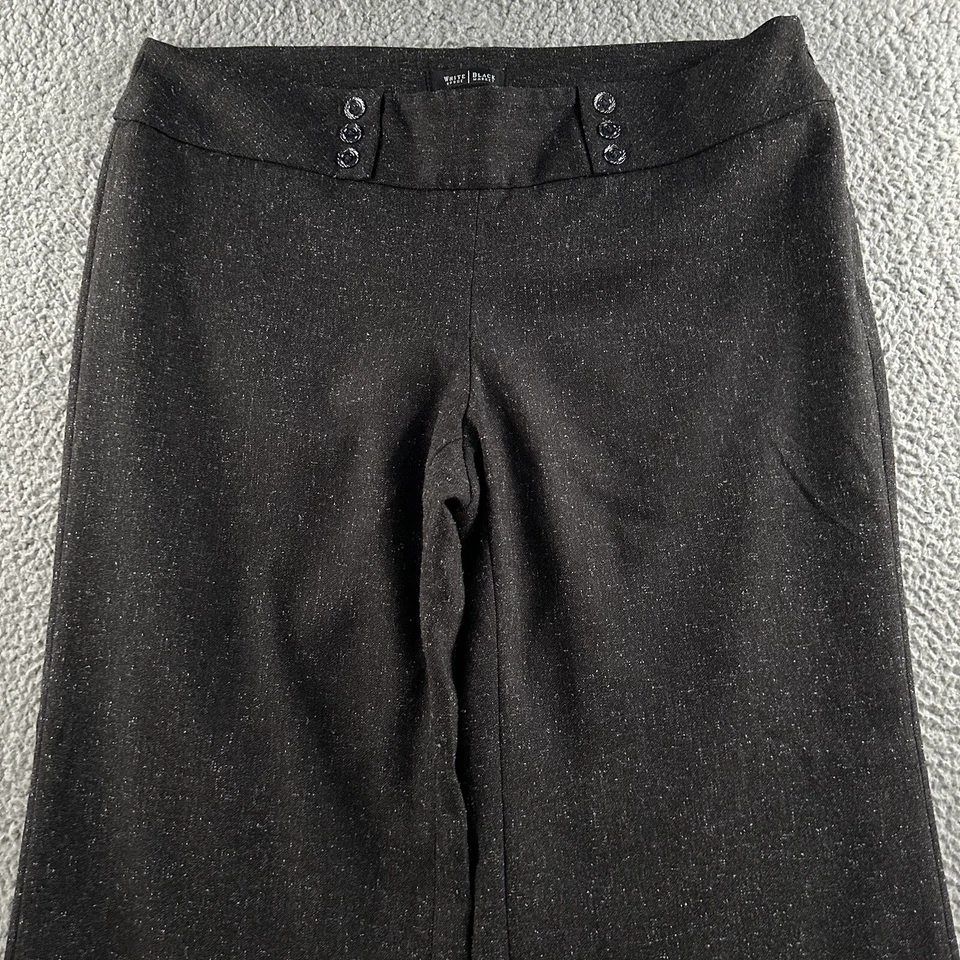 Calça feminina White House Black Market cinza tamanho 14 perna larga mistura de poliéster - Imagem 2 de 4