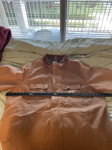 Vintage USA Carhartt C04 Bomber Jacket Wool Lined Brown Cotton Size 50 Preowned - Picture 11 of 13