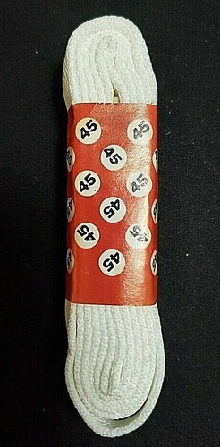 Paar flache weiße Schnürsenkel 45" Sportschuh 114 cm hochwertige Baumwolle NEU - Bild 3 von 3