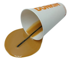 Display Fake Food Prop Dunkin Donuts Coffee Spill
