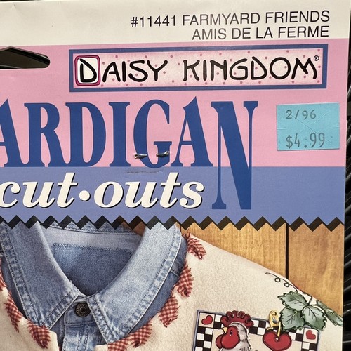 Fabric Applique Panel Daisy Kingdom FARMYARD FRIENDS Cardigan Cut Outs # 11441 - Picture 4 of 8