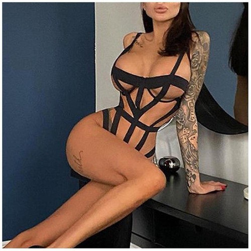 Hollow Temptation Strap Binding Passion Sexy Lingerie Open-End Jumpsuit Women - Picture 7 of 11