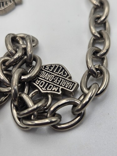 Vintage Harley Davidson Chain Silver Tone Dangle Shield Logo Belt / Necklace 30" - Picture 3 of 12