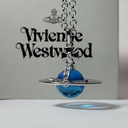Vivienne Westwood Small Orb Necklace Pendant Blue x Silver No box - 第 22/24 張圖片
