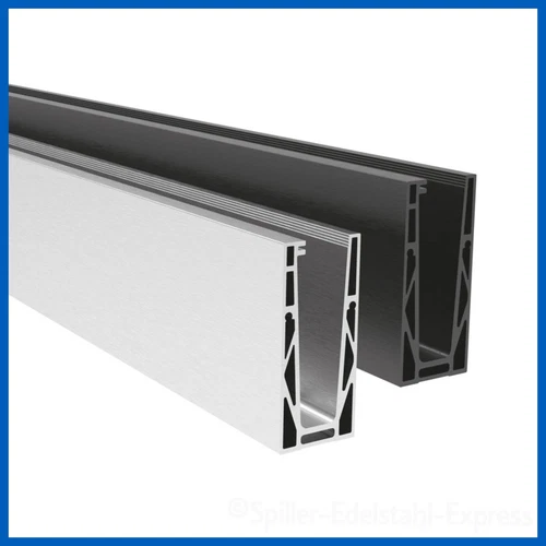 Bodenprofil Eco Ganzglasgeländer Glasgeländer Geländer Glas Alu 1,0kN Aufgesetzt - Bild 2 von 54