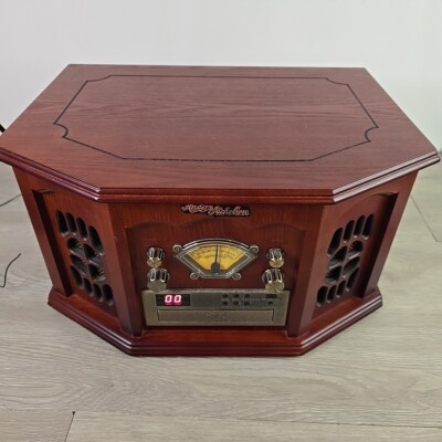 Anders Nicholson Wood Turntable Cassette Cd Stereo System AM/FM