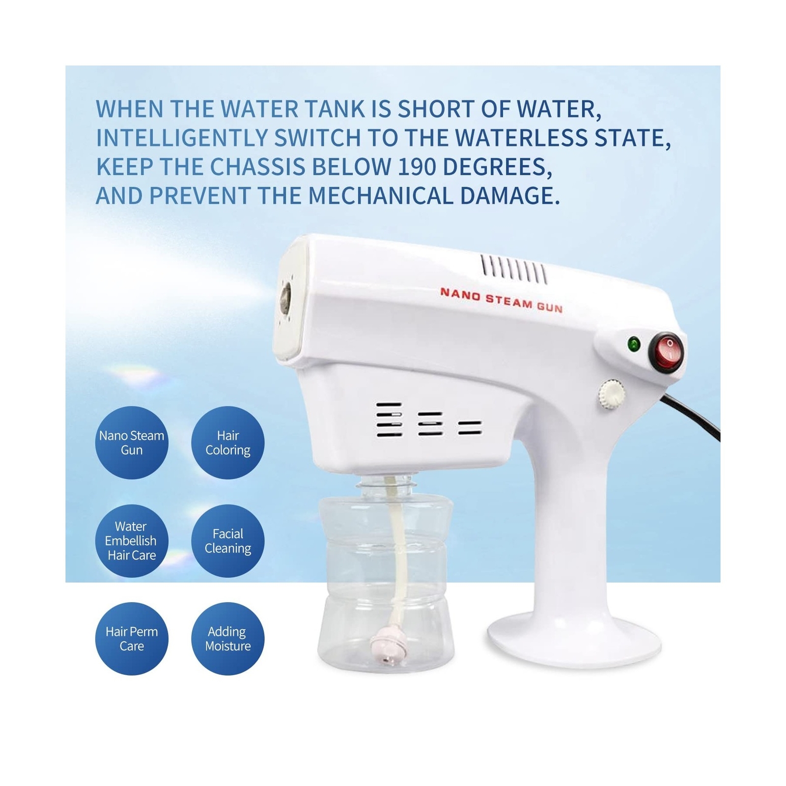 Nano Steam Gun Hair Care Sprayer Micro Mist Machine Spray Gun Facial Steamer