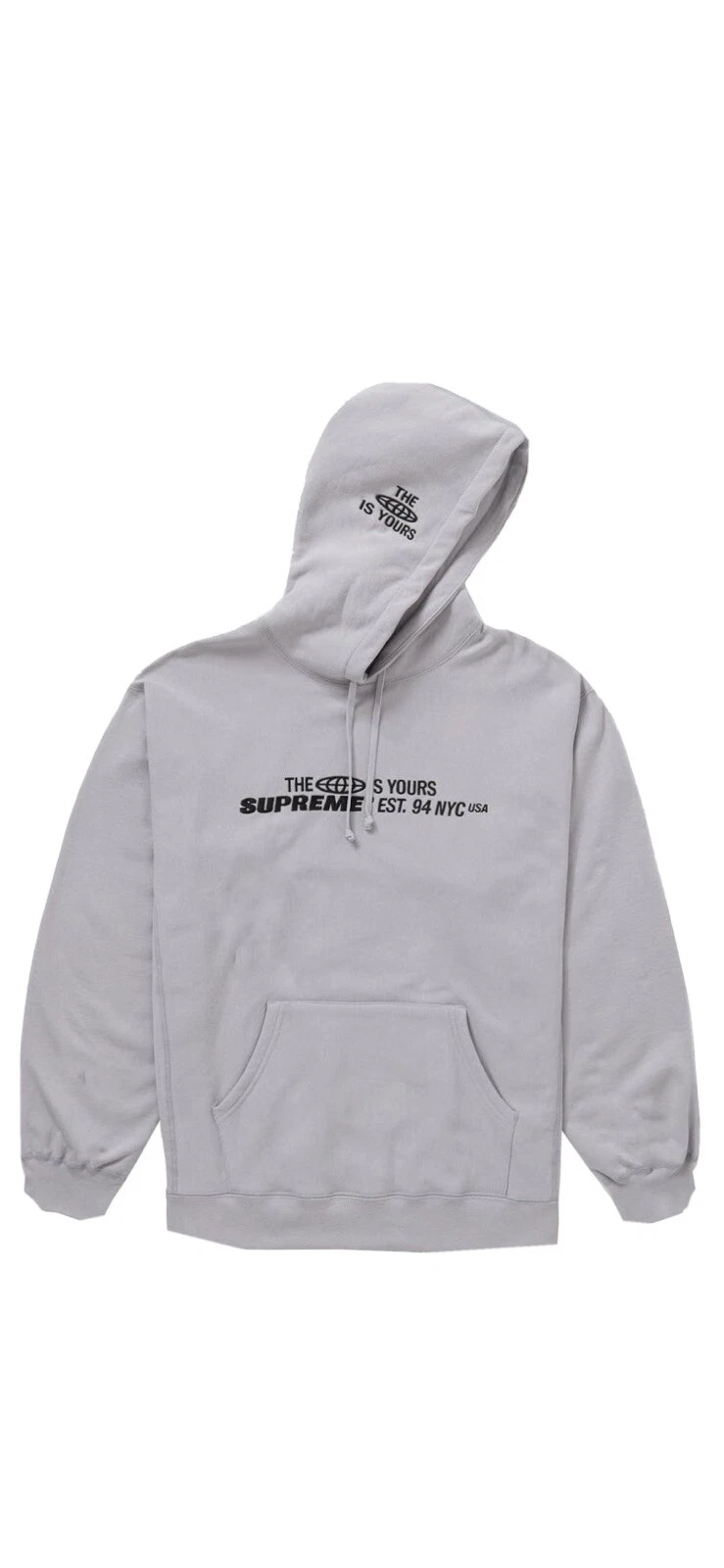 Sweat à capuche Supreme World Is Yours grand gris