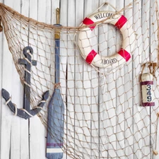 Winomo Decorative Fishing Net Netting Brown Fishnet Wall Decorations Seaside