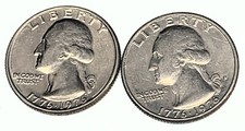 #  C2941  WASHINGTON    QUARTER   COINS,     1976,  1976-D     BICENTENNIAL YEAR
