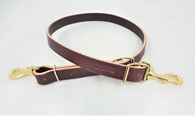 WEST COAST TACK Tie Down Strap Burgundy Latigo Leather Solid Brass Snaps Horse Tack Tiedown New
