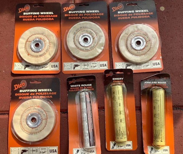 4 Dico 4” Buffing Wheels, White & Jewelers Rouge & Emery New eBay