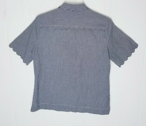Max Jeans Hemd Damen Small schwarz weiß Rundhalsausschnitt Ärmel Gingham - Bild 15 von 16