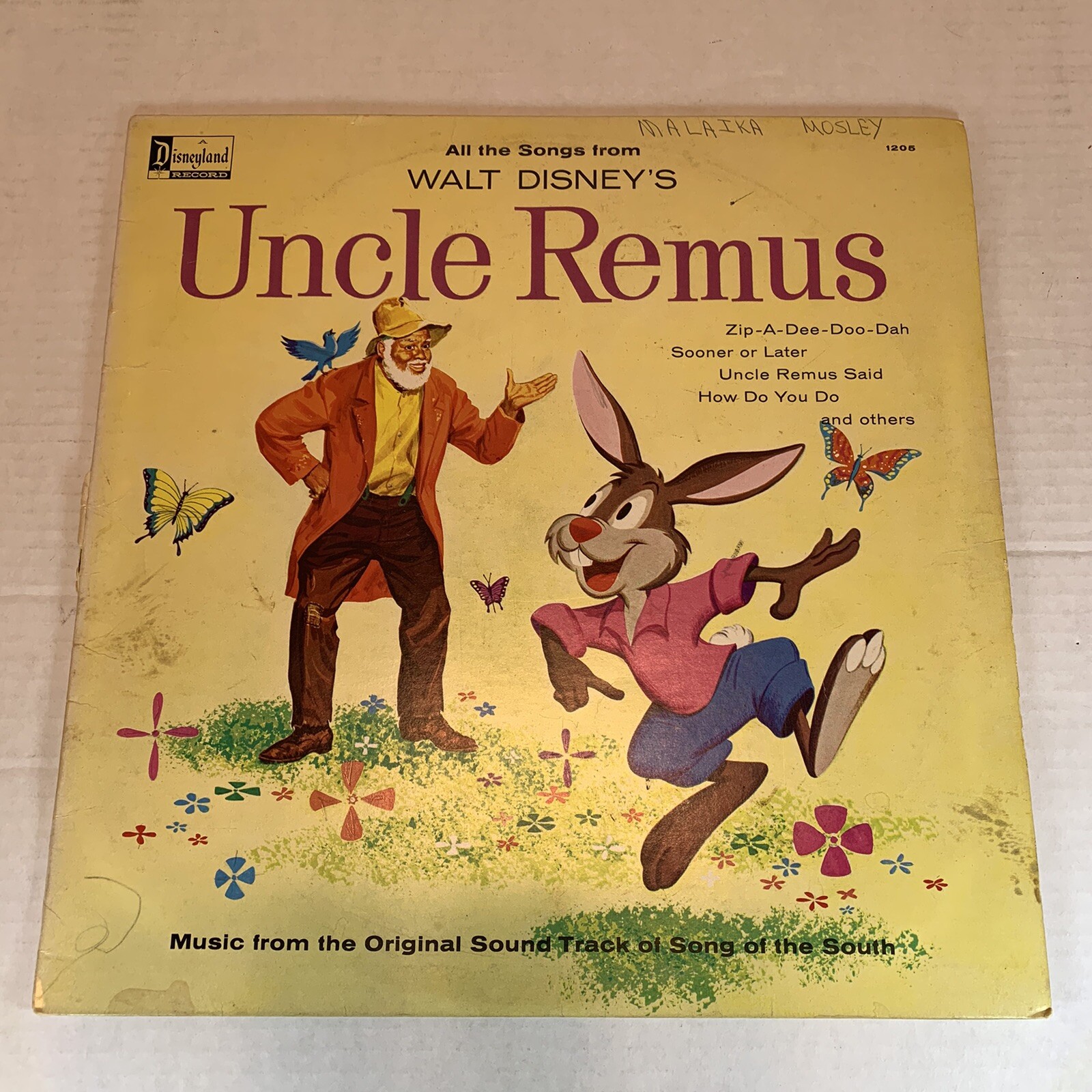 Vintage Walt Disney Uncle Remus Splash Mountain SONG OF THE SOUTH LP