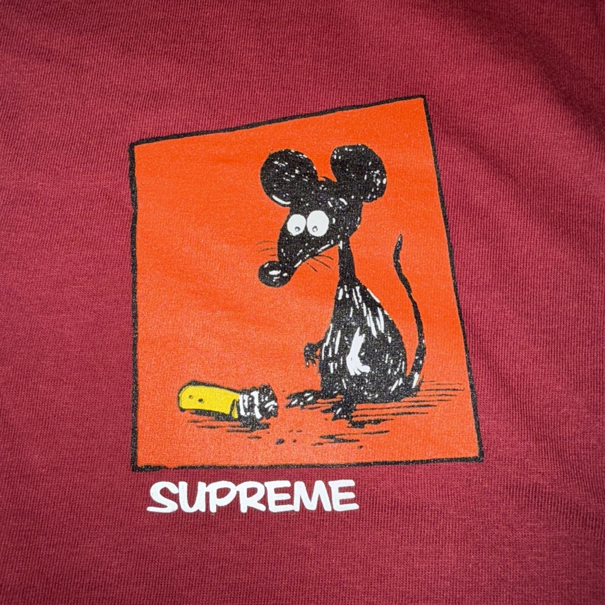 SUPREME Mouse Rat Cigarette Shirt Red Streetwear Skate