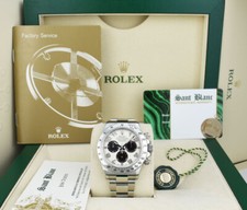 ROLEX 40mm Stainless Steel DAYTONA White Panda Dial Fat Buckle 116520 SANT BLANC