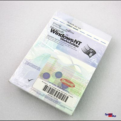 ORIGINAL MICROSOFT OEM CD MIT WIINDOWS NT WORKSTATION 4.0 DE SERVICE PACK 4 ID