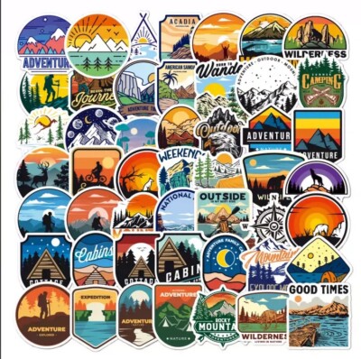 50Pcs Outdoor Camping Stickers Bomb Vinyl Skateboard Guitar Luggage ...