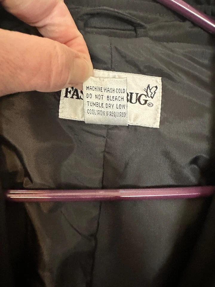 wc109-Fashion Bug Black Lined, Zip&Tie, Fitted RainCoat L - Image 4 of 4