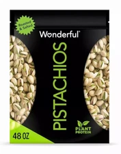 Wonderful Pistachios In Shell, Roasted and Salted Nuts, 48 Ounce Resealable Bag*