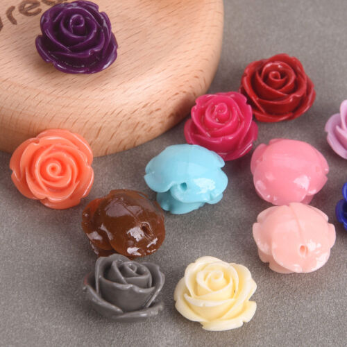5 Stck. Rose Blume Form 20 mm Künstliche Koralle Lose Perlen Für Schmuck Herstellung Posten - Bild 4 von 20