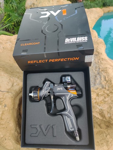 GENUINE Devilbiss DV1 Clearcoat Circuit Gun Set w/Digital Gauge ✅SEALED NEW ✅ - Picture 5 of 7