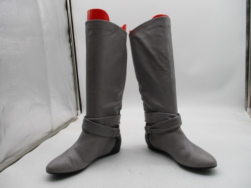B. Makowsky Leather BFREBAY Gray & Black Slouchy Boots Women's Size 6.5 M - Picture 4 of 9