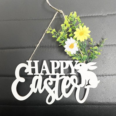 Easter Pendant Elegant Create Atmospheres Rabbit Bunny Flower Wreath Door