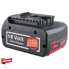 for Bosch BAT618 BAT609 18V 5.0AH Li-ion Battery BAT610G BAT620 GSR GSB 24618-01